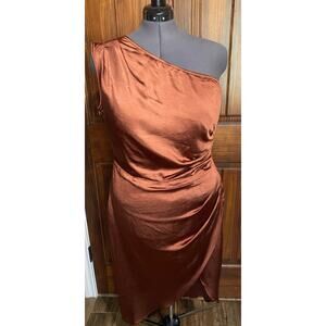 Pretty Garden One Shoulder Copper Color Formal Dress/Gown - Size XXL